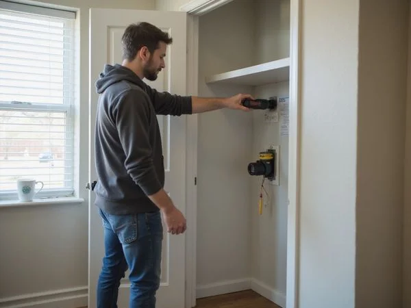 Breaker panel in a new apartment utility closet