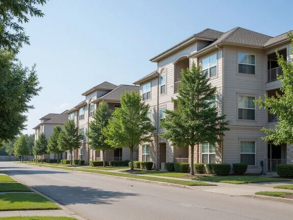 Two new apartment buildings at different stages